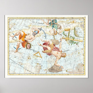 Póster Atlas Celeste Antiguo Constelaciones