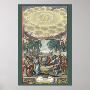 Póster Atlas Coelestis de Doppelmaier, Astronomía Vintage