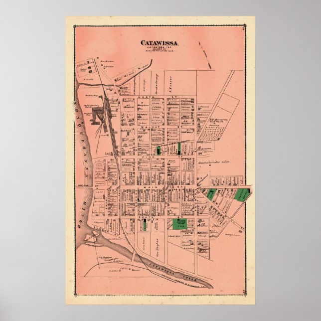 Póster Atlas de Cervezas Catawissa 1876 (Frente)