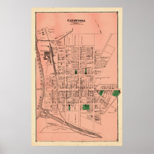 Póster Atlas de las cervezas de Catawissa 1876