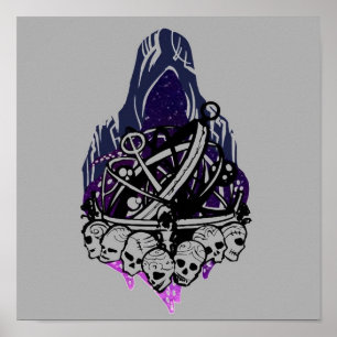 Póster Atlas de los pañales de caza de cabeza de POE