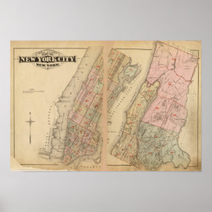 Póster Atlas de mapa de índices, ciudad de Nueva York