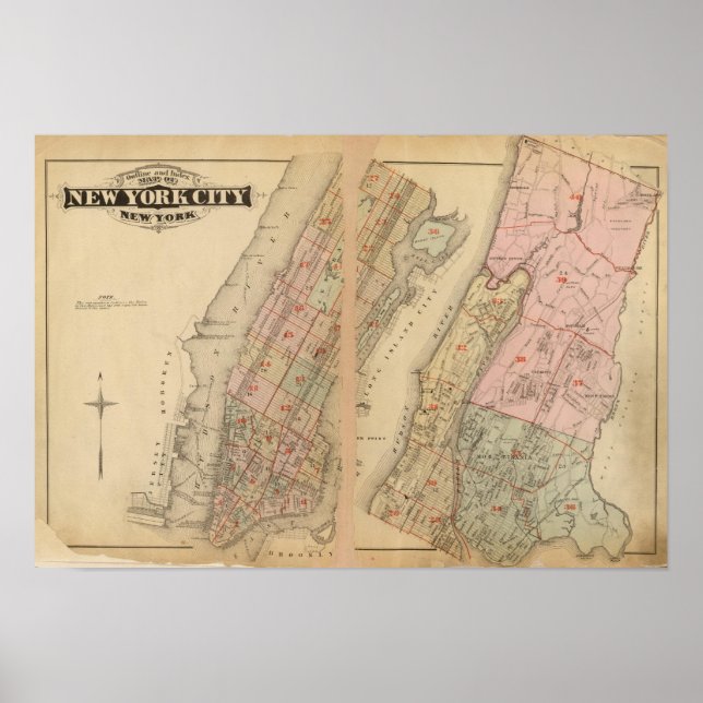 Póster Atlas de mapa de índices, ciudad de Nueva York (Frente)