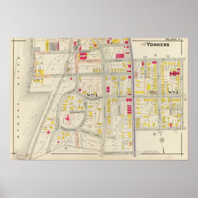Póster Atlas de mapas de Yonkers (Frente)