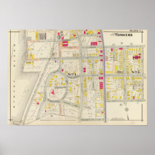 Póster Atlas del mapa de Yonkers
