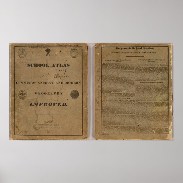 Póster Atlas escolares con geografía moderna (Frente)