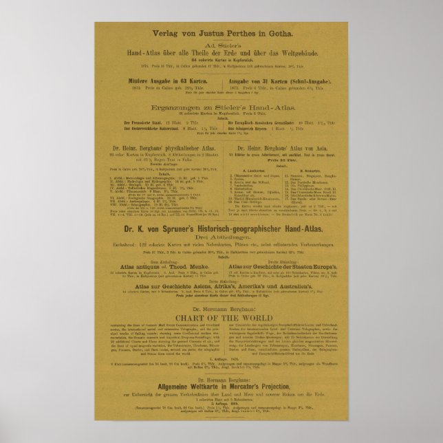 Póster Atlas geográficos interiores (Frente)