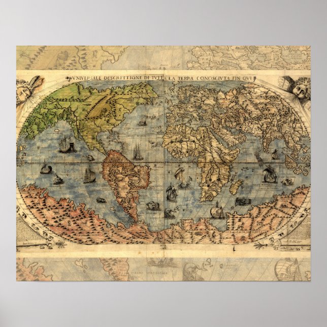 Póster Atlas histórico de la cosecha de mapas del mundo (Frente)
