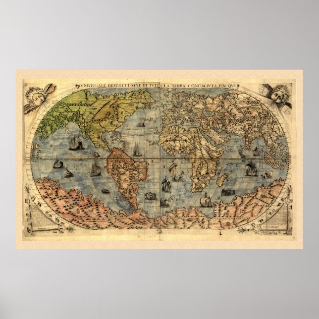Póster Atlas histórico de la cosecha de mapas del mundo (Frente)
