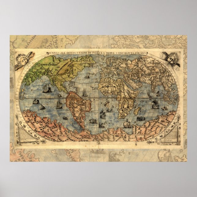 Póster Atlas histórico de la cosecha de mapas del mundo (Frente)