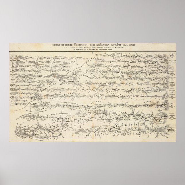 Póster Atlas Map of Rivers (Frente)