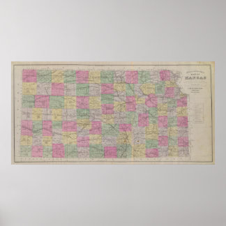 Póster Atlas Oficial del Estado Topográfico de Kansas