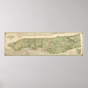 Póster Atlas topográfico de la ciudad de Nueva York, 1874