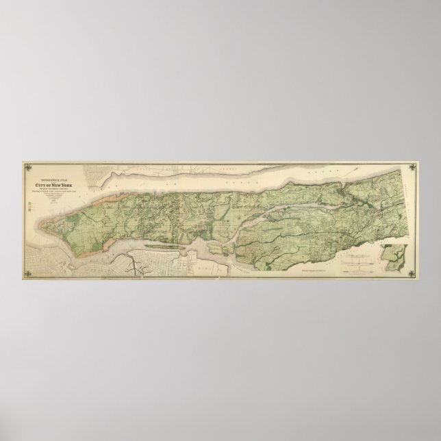 Póster Atlas topográfico de la ciudad de Nueva York, 1874 (Frente)