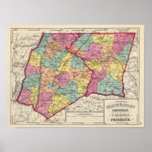 Póster Atlas topográfico de los condados 5 de Maryland