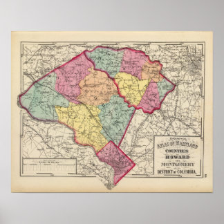 Póster Atlas topográficos de los condados de Maryland 2