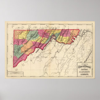 Póster Atlas topográficos de los condados de Maryland 2