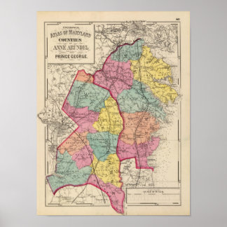 Póster Atlas topográficos de los condados de Maryland 3