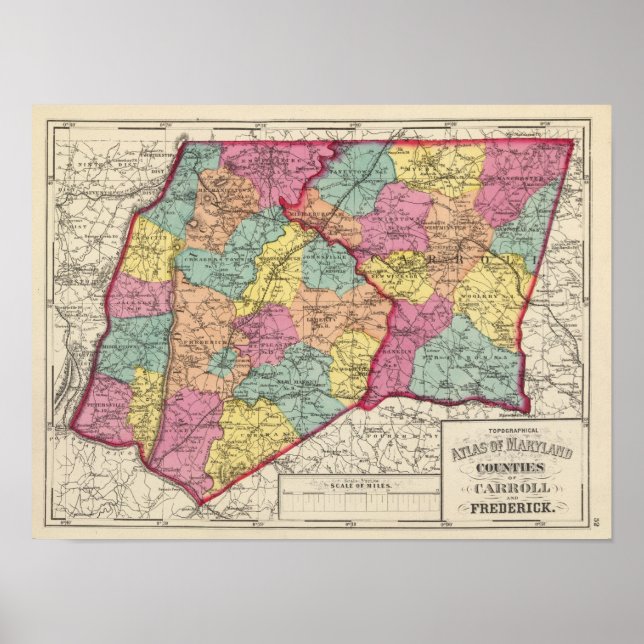 Póster Atlas topográficos de los condados de Maryland 5 (Frente)