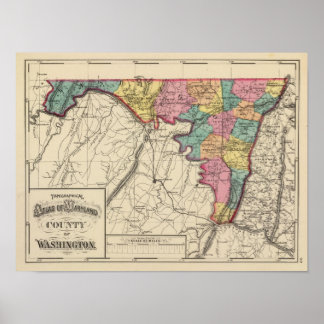 Póster Atlas topográficos del condado de Maryland