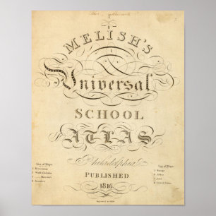 Póster atlas universal de la escuela