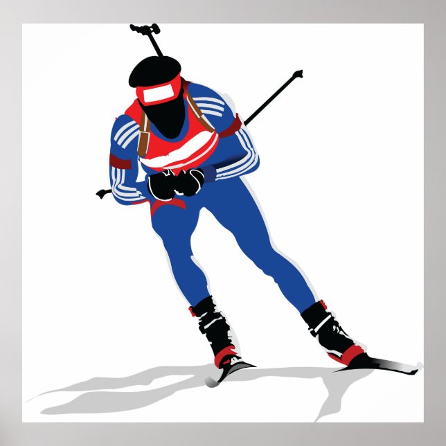 Póster Atleta De Biatlón En Esquí (Frente)