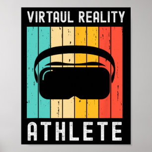 Póster Atleta de Realidad Virtual Jugador Friki de Juegos