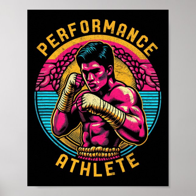 Póster Atleta de rendimiento de Muay Thai Kickboxing masc (Frente)