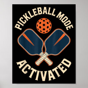 Póster Atleta deportivo con modo de pickleball activado