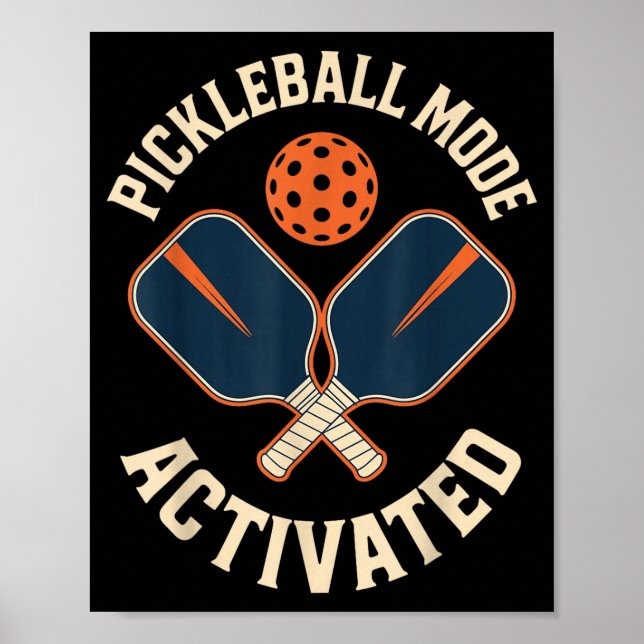 Póster Atleta deportivo con modo de pickleball activado (Frente)