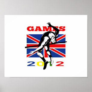 Póster Atletismo del salto de altura de los juegos 2012