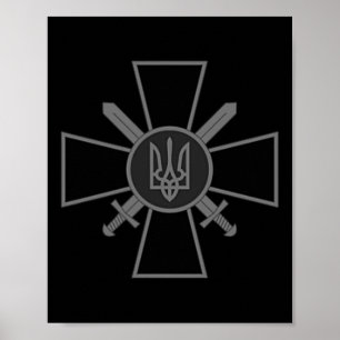 Póster Ato Cruz Tryzub Ucrania Volodymyr Zelensky Preside
