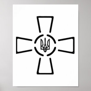 Póster Ato Cruz Tryzub Ucrania Volodymyr Zelensky Preside