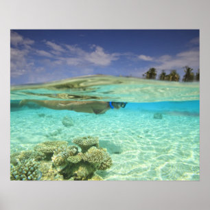 Póster Atolón South Huvadhoo, Maldivas del Sur, Océano Ín