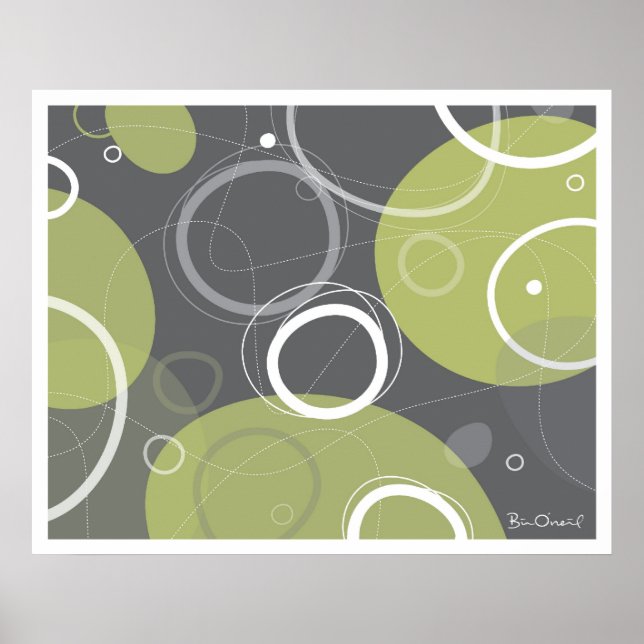 Póster Atomic Age Abstract in Olive Poster (Frente)