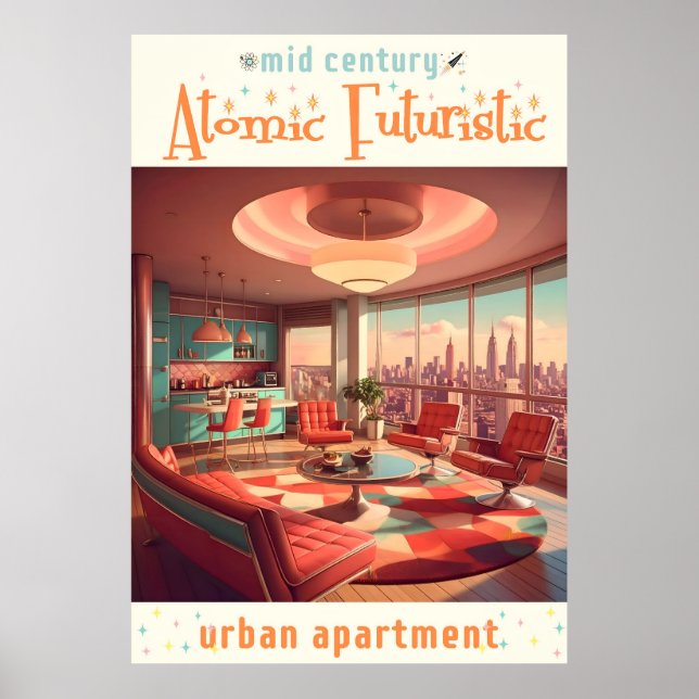 Póster Atomic Futuristic Urban Apartment (Frente)
