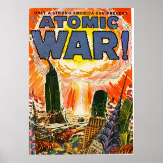Póster Atomic War comic book cover