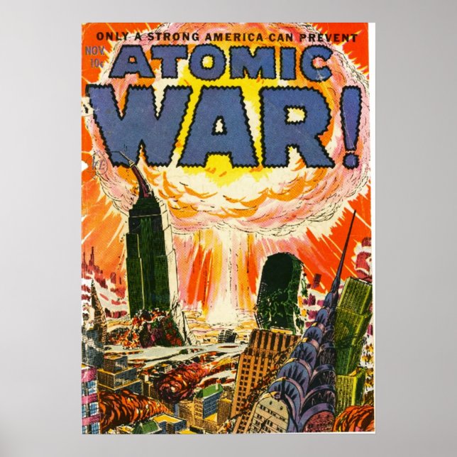 Póster Atomic War comic book cover (Frente)