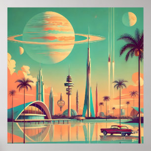 Póster Atómico Futurista Nuevo Florida