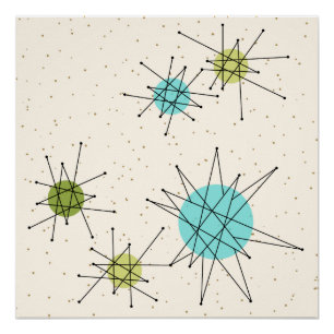 Poster atómico icónico de Starbursts