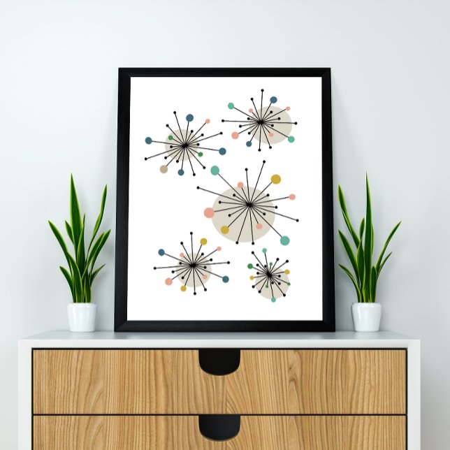 Póster Atómico Starburst Mid Century Estilo moderno (Subido por el creador)