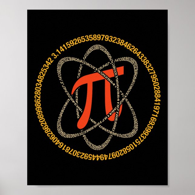 Póster Átomo De Pi - Regalo De Pi Day Y Math Lover (Frente)