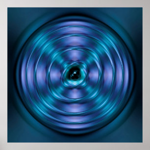 Póster Átomo giratorio azul
