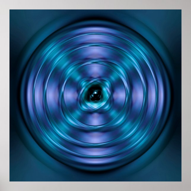 Póster Átomo giratorio azul (Frente)