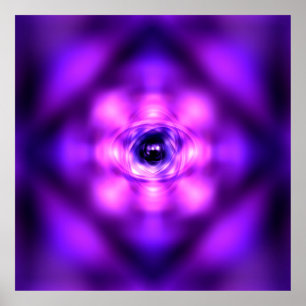 Póster Átomo morado brillante