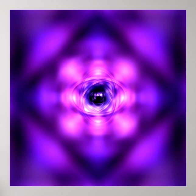 Póster Átomo morado brillante (Frente)