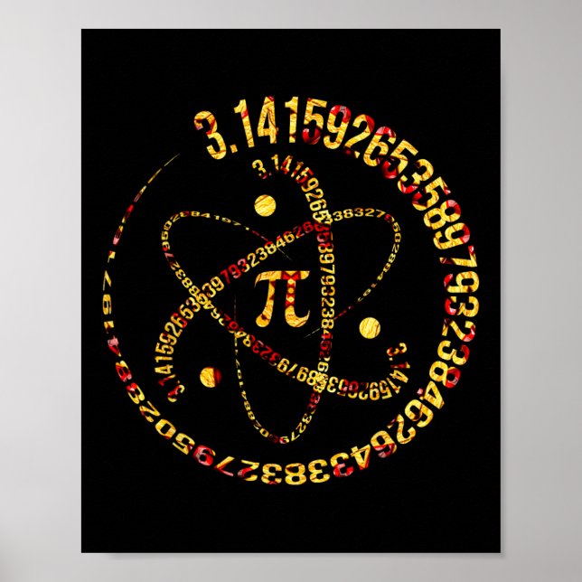 Póster Átomo Pi Day Pi 3.14 Science Math Lover (Frente)