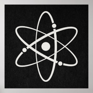 Póster Átomos Ciencia Icono de órbita atómica Molécula Ar
