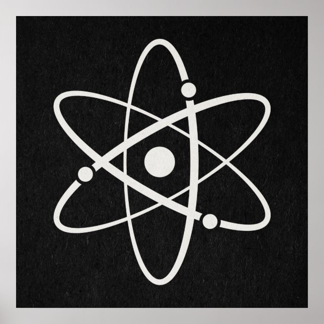 Póster Átomos Ciencia Icono de órbita atómica Molécula Ar (Frente)