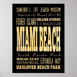 Póster Atracciones y lugares famosos de Miami Beach, Flor